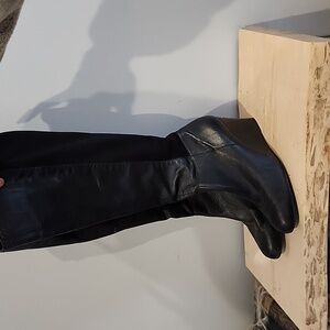 Michael Kors Tall Wedge Leather Stretch Boots